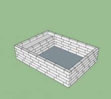 Modélisation 3D de la construction en blocs.