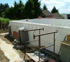 Préparation de la poutre muralière pour la terrasse