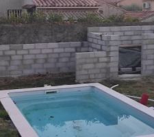 Poolhouse en construction