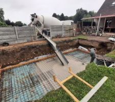 Coulage beton autonivellant