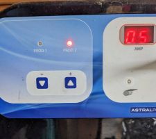 Electrolyseur voyants prod1 prod2 boutons +/-